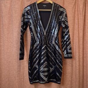Women’s Express Sequin Black Dress